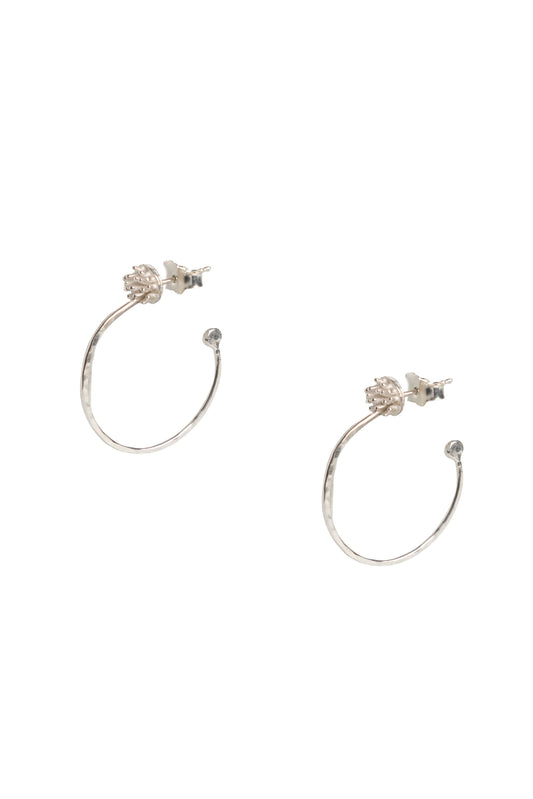 Pendientes de aro Flor de Calma · Plata