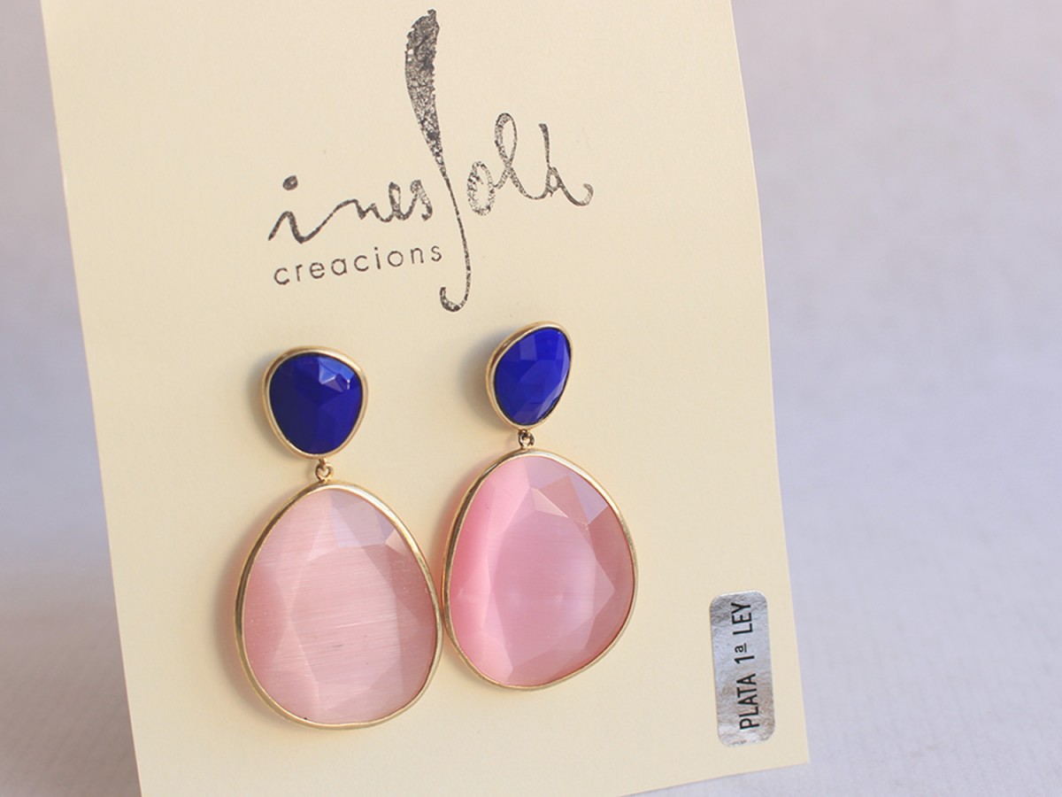 Pendientes Glass Pink and Blue