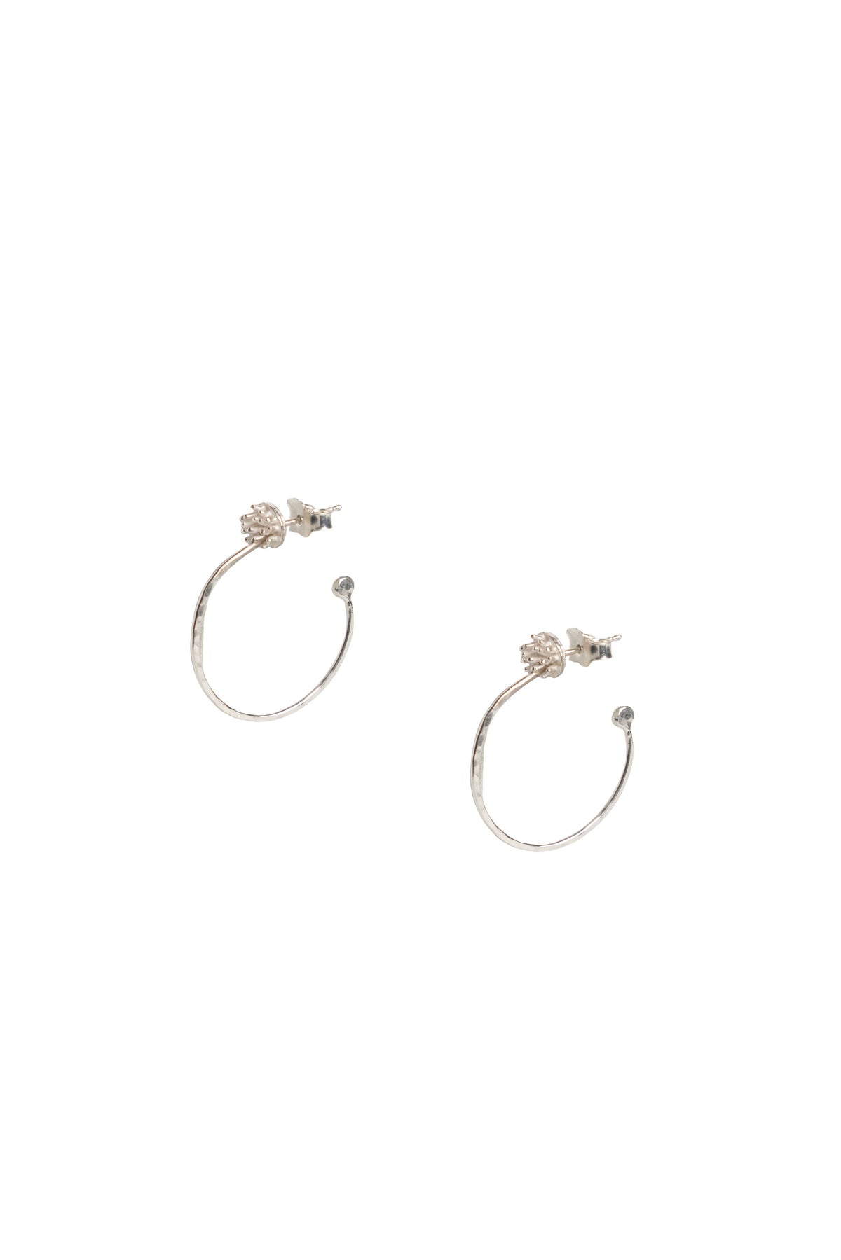 Pendientes de aro Flor de Calma · Plata