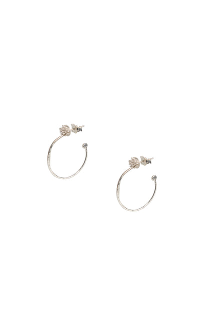 Pendientes de aro Flor de Calma · Plata