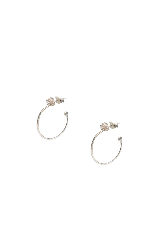 Pendientes de aro Flor de Calma · Plata